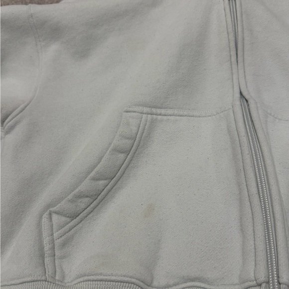 Aritzia TNA Cozy Cropped Zip-Up Hoodie Light Sage Green | Fleece - Picture 8 of 10